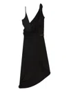Courrèges Asymmetrical Crepe Dress In Black