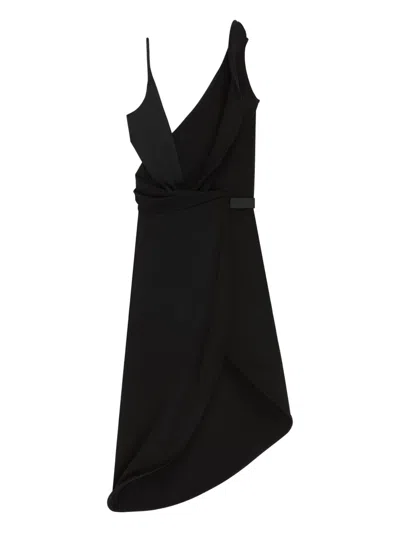 Courrèges Asymmetrical Crepe Dress In Black