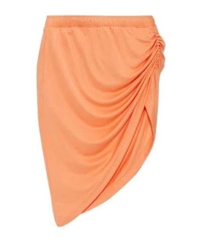 Courrèges Asymmetrical Cut Midi Skirt In Orange