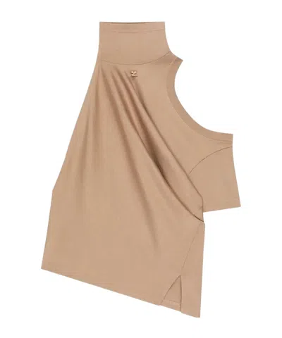 Courrèges Asymmetrical Design T-shirt In Brown