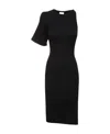 Courrèges Asymmetric Ribbed Knit Mini Dress In Black