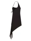 Courrèges Undressed Lace-trimmed Satin Minidress In Black
