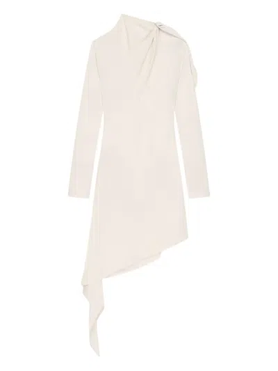 Courrèges Asymmetrical Long-sleeve Dress In Neutral