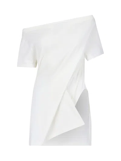 Courrèges Asymmetrical Midi Dress In White