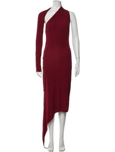 Pre-owned Courrèges Asymmetrical Midi Length Dress W/ Tags In Red