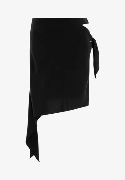 Courrèges Asymmetrical Midi Skirt In Black