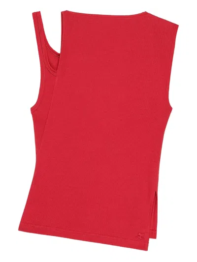 Courrèges Asymmetrical-neck Vest In Red
