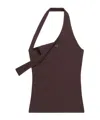 Courrèges Asymmetrical Ribbed Vest In Black