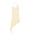 Courrèges Asymmetrical Satin Dress In Yellow