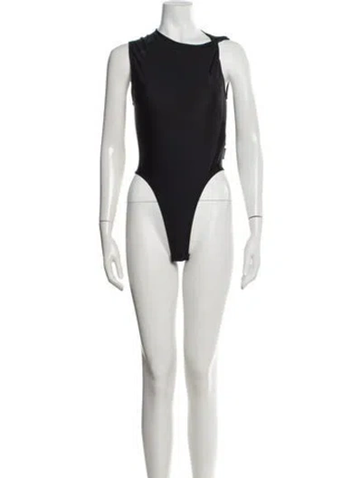 Pre-owned Courrèges Asymmetrical Sleeveless Bodysuit In Blue