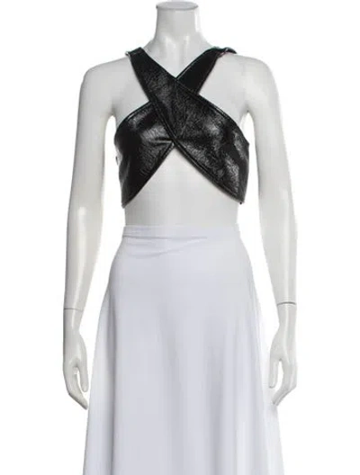 Pre-owned Courrèges Asymmetrical Sleeveless Crop Top In White