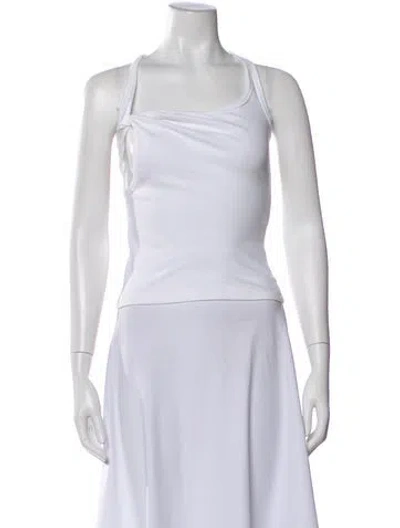 Pre-owned Courrèges Asymmetrical Sleeveless Top In White