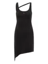 Courrèges Asymmetrical-strap Mini Dress In Black
