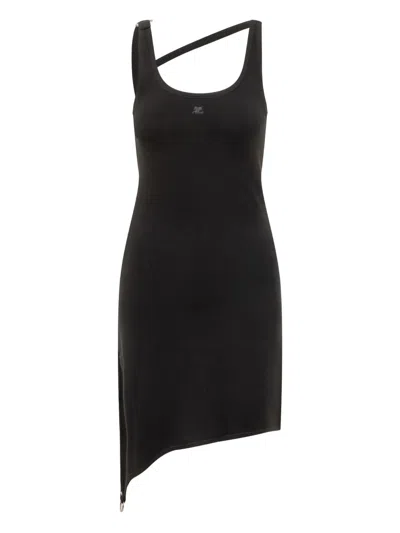 COURRÈGES ASYMMETRICAL-STRAP MINI DRESS