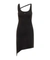 Courrèges Asymmetrical-strap Mini Dress In Black