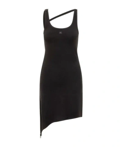 COURRÈGES ASYMMETRICAL-STRAP MINI DRESS