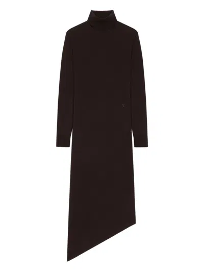 Courrèges Asymmetrical Turtleneck Dress In Black