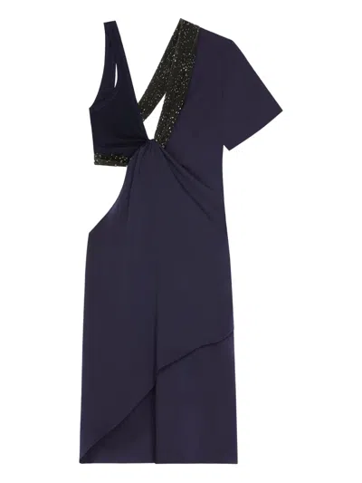 Courrèges Asymmetrical Twist Dress In Purple