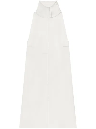 Courrèges White High-neck Short Dress In Neutral