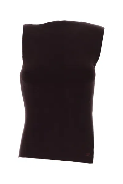 Courrèges Courreges Aubergine Viscose Blend Tank Top In Purple