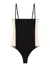 Courrèges Illusion Mesh And Jersey Bodysuit In Black