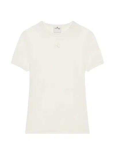 Courrèges Baby Spongy Logo-patch T-shirt In White