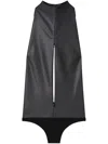 Courrèges Backless Faux-leather Body In Black