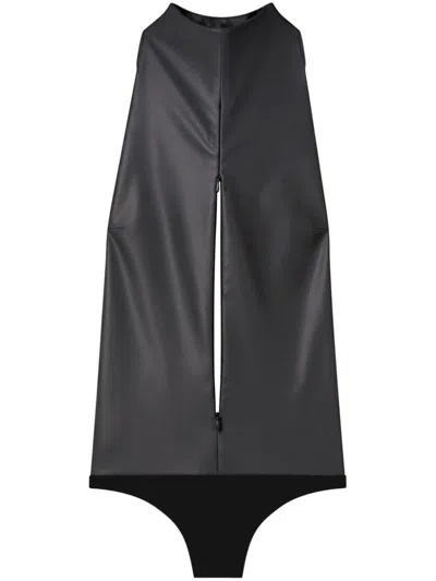 Courrèges Backless Faux-leather Body In Black