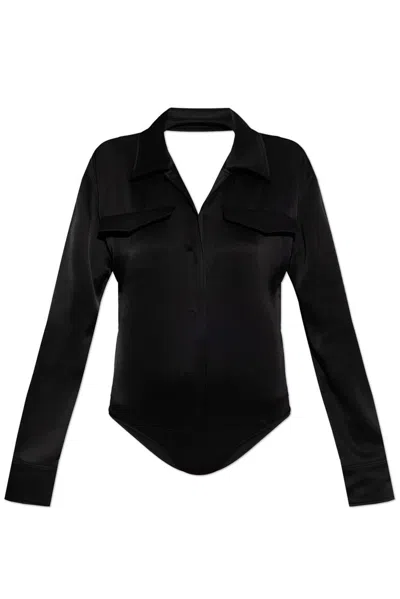 Courrèges Long Sleeve Jumpsuit In Black