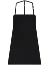 Courrèges Backless Twill Mini Dress In Schwarz