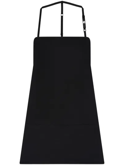 Courrèges Backless Twill Mini Dress In Schwarz