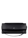 Courrèges Rectangular Leather Shoulder Bag With Adjustable Strap In Black