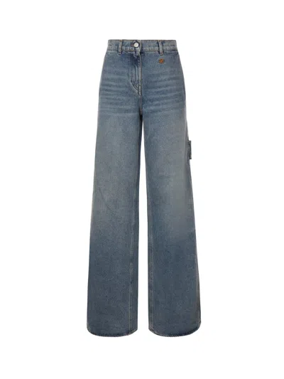 Courrèges Baggy Denim Jeans In Blue