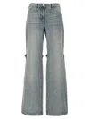 Courrèges Sailor Wide-leg Baggy Denim Pants In Clear Blue