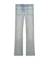 Courrèges Straight Bootcut Low-rise Denim Trousers In Gray