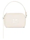 Courrèges Adjustable Strap Shoulder Bag In Calfskin In Neutral