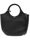 Courrèges Courreges Handbag In Calf Leather With Distinctive Cutout Handle In Black