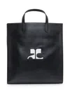 COURRÈGES COURRÈGES REEDITION TOTE BAG IN CALFSKIN LEATHER WITH LOGO