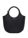 Courrèges Black Holy Midi Hobo Bag In Black