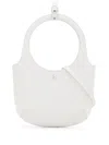 Courrèges Round Handle Shoulder Bag In Blanc Casse