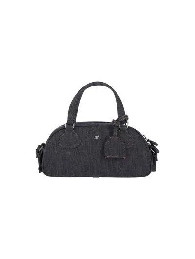 Courrèges Friday Bowling Leather Bag In Black