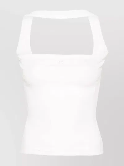 Courrèges Bandeau Style Cotton Blend Top In White