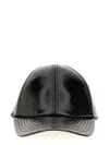 Courrèges Glossy Black Baseball Cap With Structured Silhouette