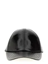 Courrèges Glossy Black Baseball Cap With Structured Silhouette