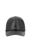 Courrèges Glossy Black Baseball Cap With Structured Silhouette In Black