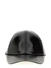 Courrèges Glossy Black Baseball Cap With Structured Silhouette In Black