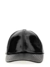 Courrèges Glossy Black Baseball Cap With Structured Silhouette