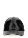 Courrèges Glossy Black Baseball Cap With Structured Silhouette