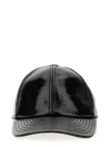 Courrèges Glossy Black Baseball Cap With Structured Silhouette