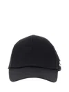 Courrèges Structured Black Cotton Baseball Cap With Embroidered Logo In Black
